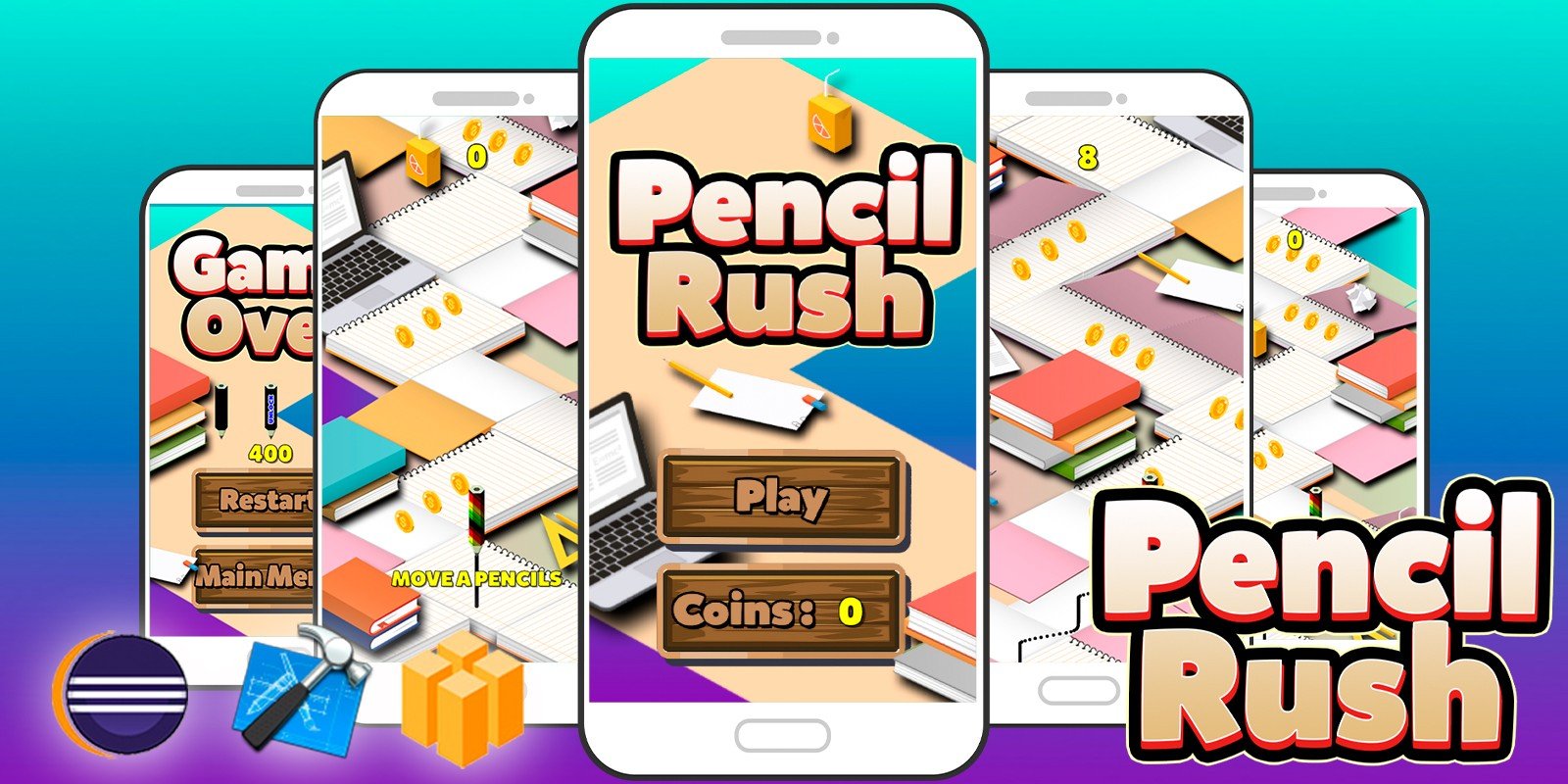 Pencil Rush Buildbox Game Template By Hobiron Codester