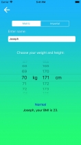 BMI Calculator - Android App Source Code Screenshot 2