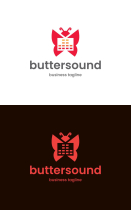 Butterfly Music Logo Template Screenshot 3
