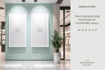 Two Promotion Posters at Shopping Mall  Mockup PSD Screenshot 3