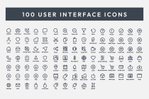 100 Standard User Interface Icons - 3 Versions Screenshot 1