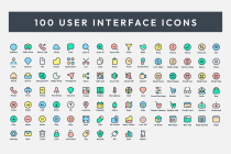100 Standard User Interface Icons - 3 Versions Screenshot 2