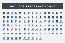 100 Standard User Interface Icons - 3 Versions Screenshot 3