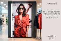 Promotion Poster on Fashion Store Mockup PSD Screenshot 3