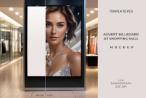 Advert Billboard at Shopping Mall Mockup PSD Screenshot 3