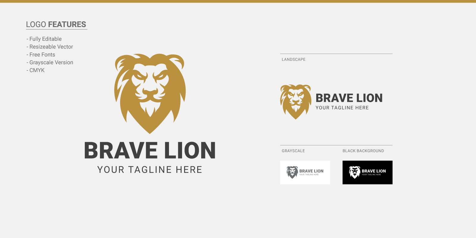 brave lion - logo template