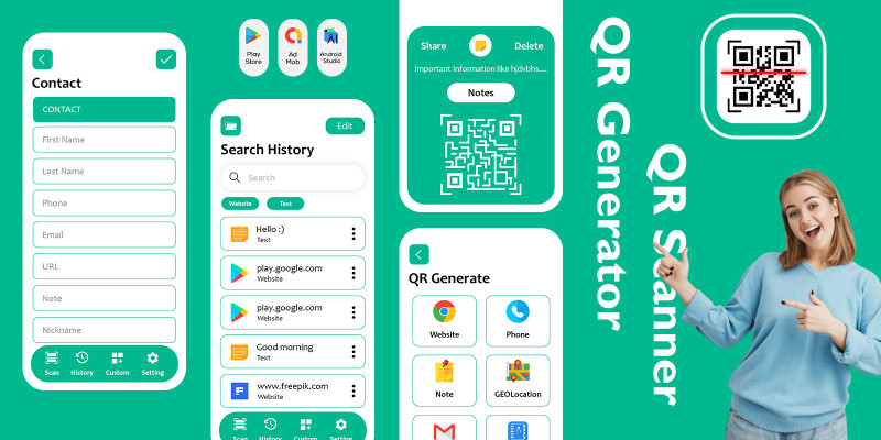 QR Scanner QR Generator - Android Template